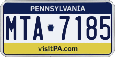 PA license plate MTA7185