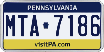 PA license plate MTA7186