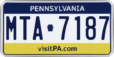 PA license plate MTA7187