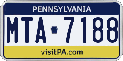 PA license plate MTA7188