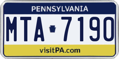 PA license plate MTA7190
