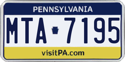 PA license plate MTA7195