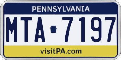 PA license plate MTA7197