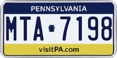 PA license plate MTA7198