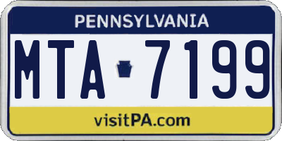 PA license plate MTA7199