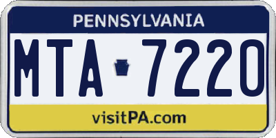 PA license plate MTA7220