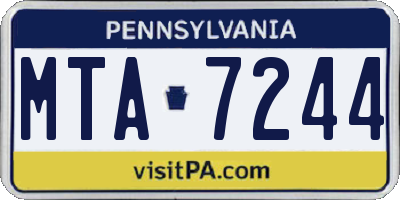 PA license plate MTA7244