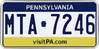 PA license plate MTA7246