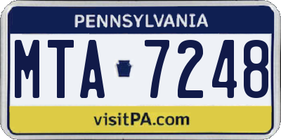 PA license plate MTA7248