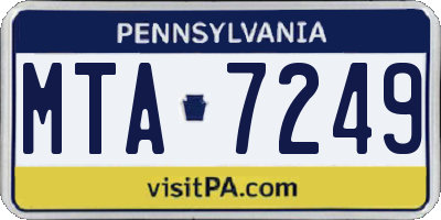 PA license plate MTA7249