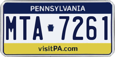 PA license plate MTA7261