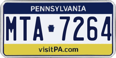 PA license plate MTA7264
