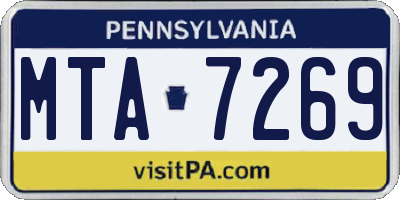 PA license plate MTA7269