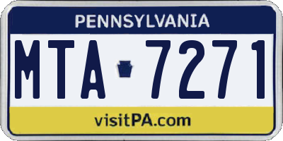 PA license plate MTA7271