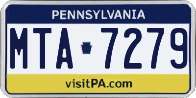 PA license plate MTA7279