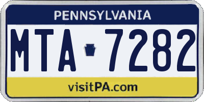 PA license plate MTA7282