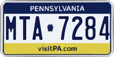 PA license plate MTA7284