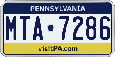 PA license plate MTA7286
