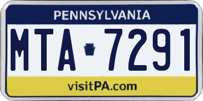 PA license plate MTA7291
