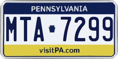PA license plate MTA7299