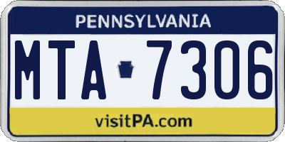 PA license plate MTA7306