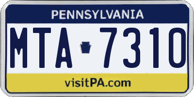 PA license plate MTA7310