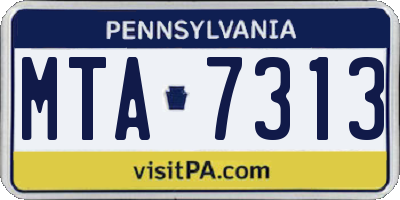 PA license plate MTA7313