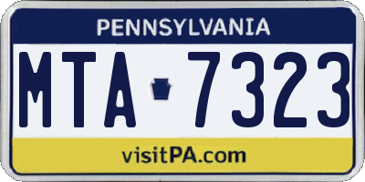 PA license plate MTA7323