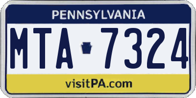 PA license plate MTA7324