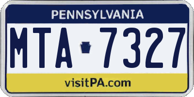 PA license plate MTA7327