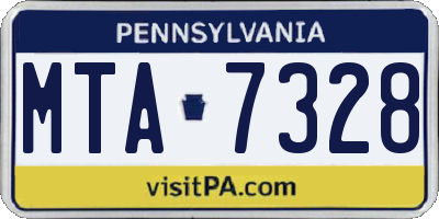 PA license plate MTA7328