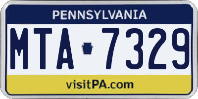 PA license plate MTA7329