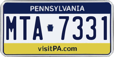PA license plate MTA7331