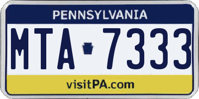 PA license plate MTA7333