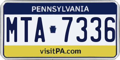 PA license plate MTA7336