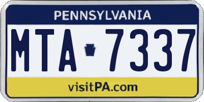 PA license plate MTA7337