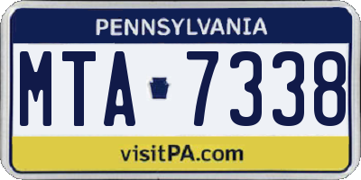 PA license plate MTA7338