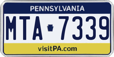 PA license plate MTA7339