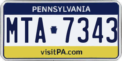 PA license plate MTA7343