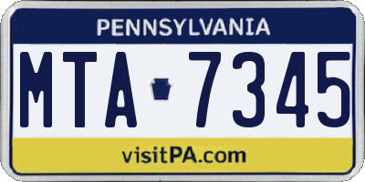 PA license plate MTA7345