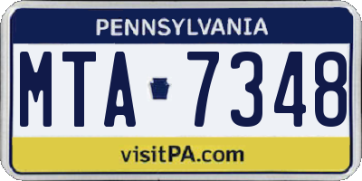 PA license plate MTA7348