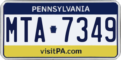 PA license plate MTA7349