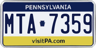 PA license plate MTA7359
