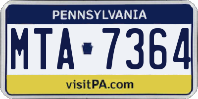 PA license plate MTA7364