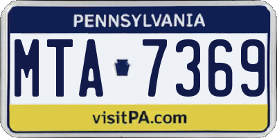 PA license plate MTA7369