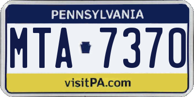 PA license plate MTA7370