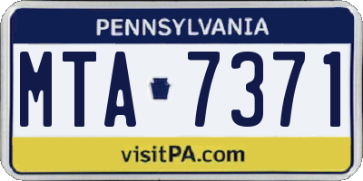 PA license plate MTA7371