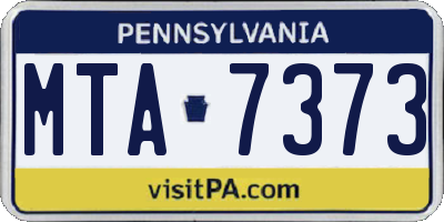 PA license plate MTA7373