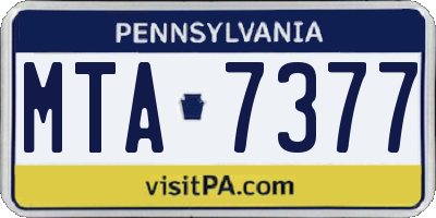 PA license plate MTA7377
