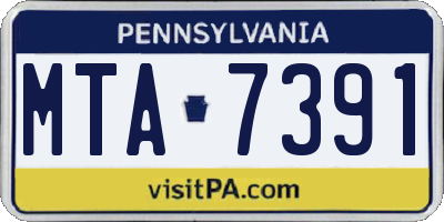 PA license plate MTA7391